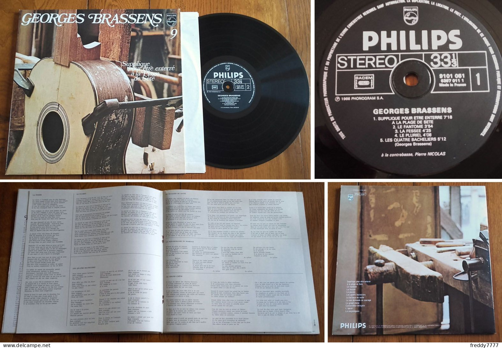 RARE French LP 33 RPM (12") GEORGES BRASSENS «Supplique Pour être Enterré Sur La Plage De Sète» (Vol. 9,  1976) - Collector's Editions