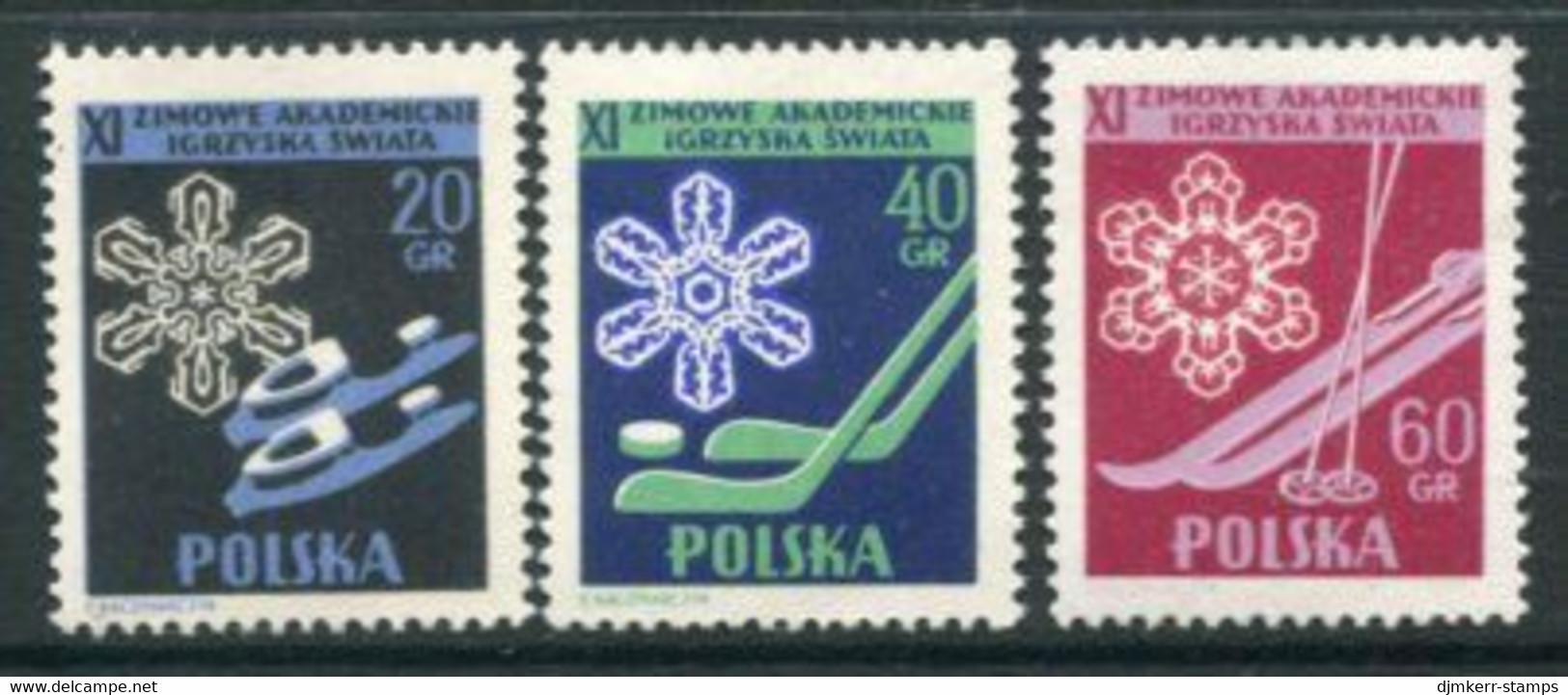 POLAND 1956 Student Winter Sports LHM / *.  Michel 956-58 - Nuevos