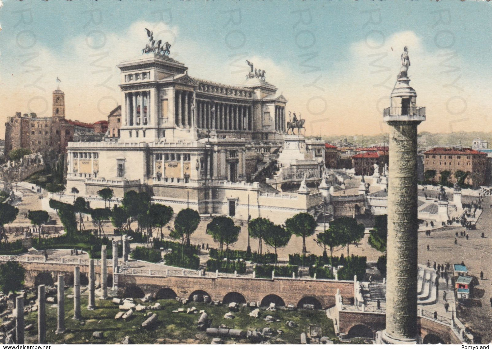 CARTOLINA  ROMA,LAZIO-FORO ROMANO E MONUMENTO A VITTORIO EMANUELE II-STORIA,MEMORIA,CULTURA-BELLA ITALIA,NON VIAGGIATA - Altare Della Patria