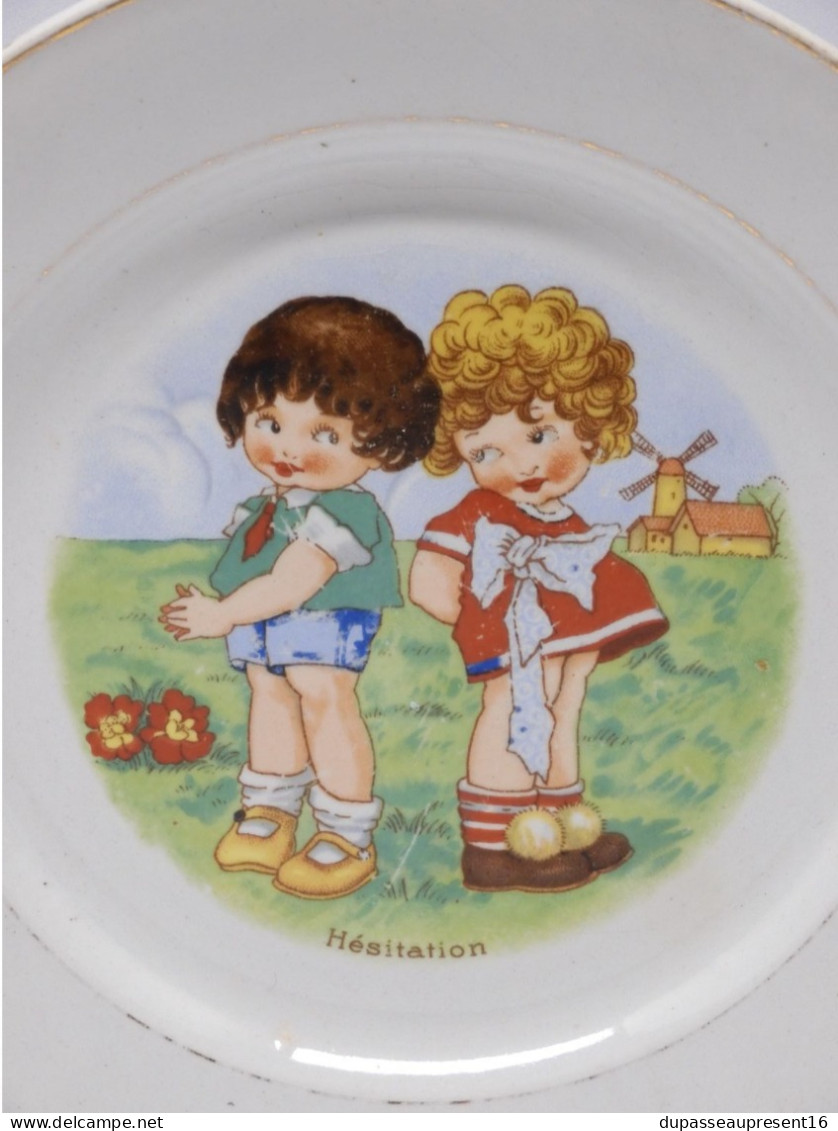 -ASSIETTE A DESSERT CERAMIQUE LUNEVILLE HESITATION DEMI PORCELAINE Enfants    E - Lunéville (FRA)