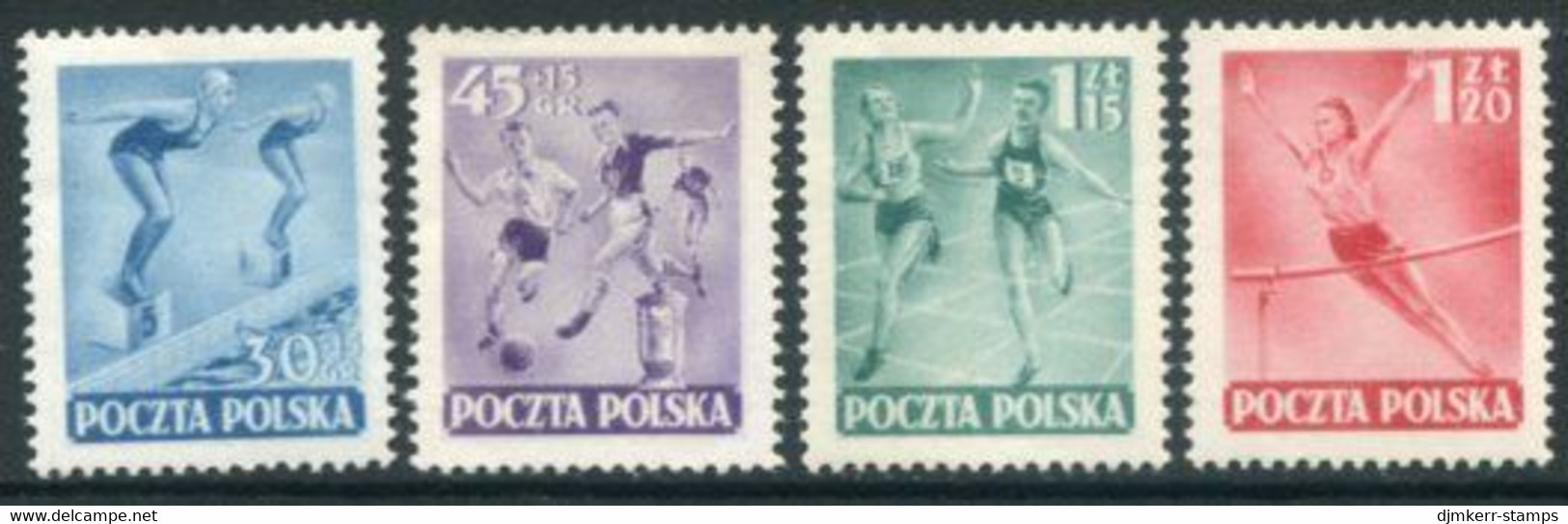 POLAND 1952 Sports Day LHM / *  Michel 750-53 - Unused Stamps