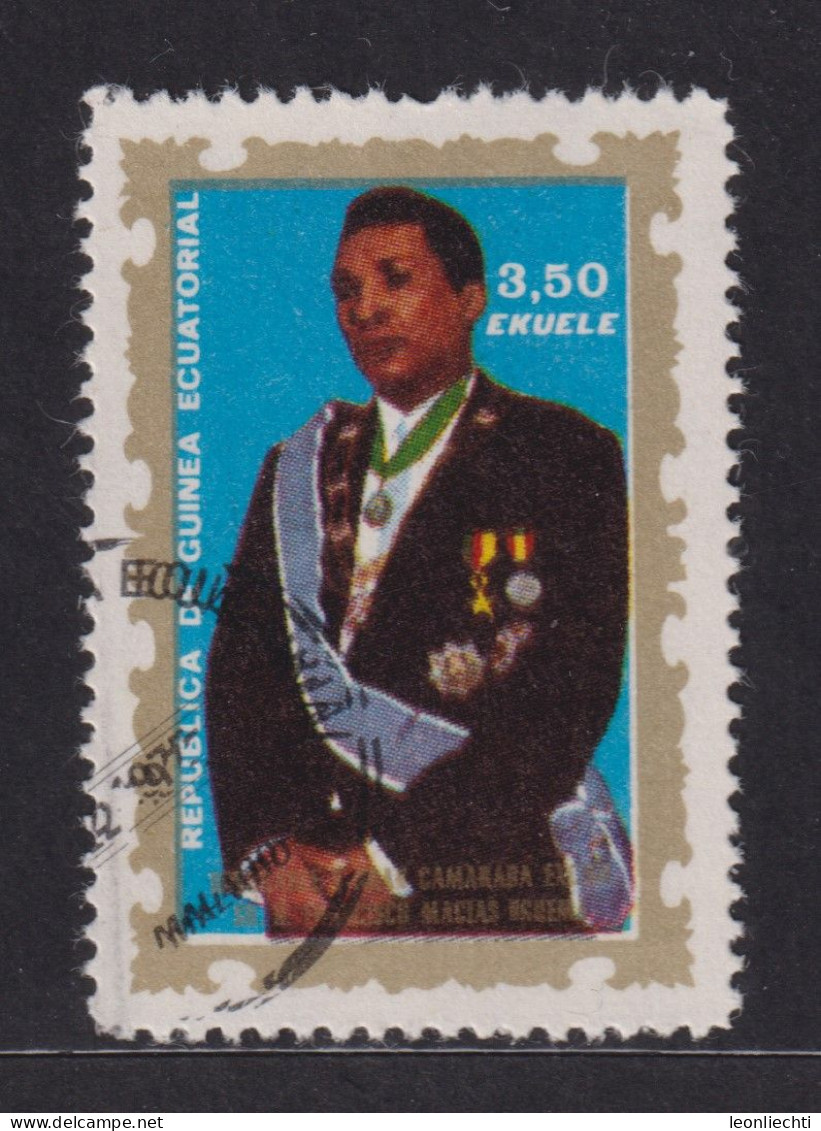 1975 Äquatorial-Guinea  Mi:GQ: 754°, Yt:GQ: 74-C°,  President Macias - Guinée Equatoriale
