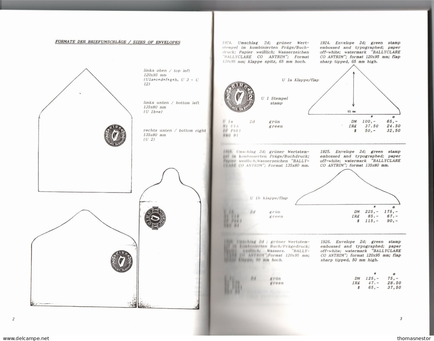 FAI Postal Stationary Of Ireland Catalogue And Handbook 1990 In German And English 145 Pages In Totql - Postal Stationery