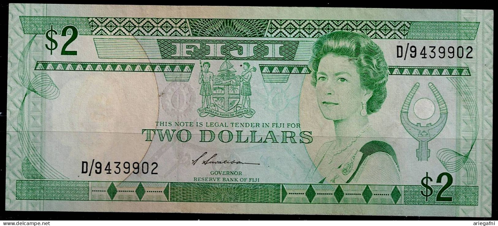 FIJI 1988 BANKNOTES 2 DOLLARS VF!! - Fidschi