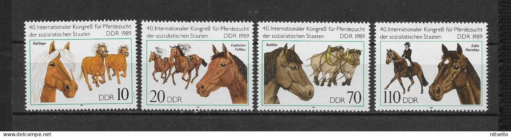 LOTE 1237A  ///  DDR 1989 YVERT Nª 2868/2871 **MNH CABALLOS - Chevaux