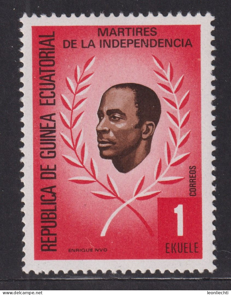 1979 Äquatorial-Guinea  Mi:GQ 1603**,  Yt:GQ 142**,  Enrique Nvó,  Unabhängigkeitskämpfer - Guinée Equatoriale