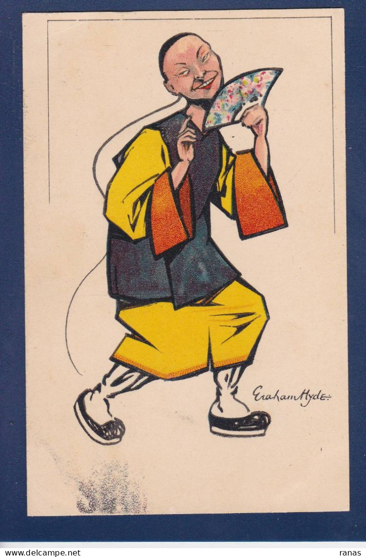 CPA Chine Illustrateur Satirique Caricature Cina Asie Circulé Graham Hyde - China