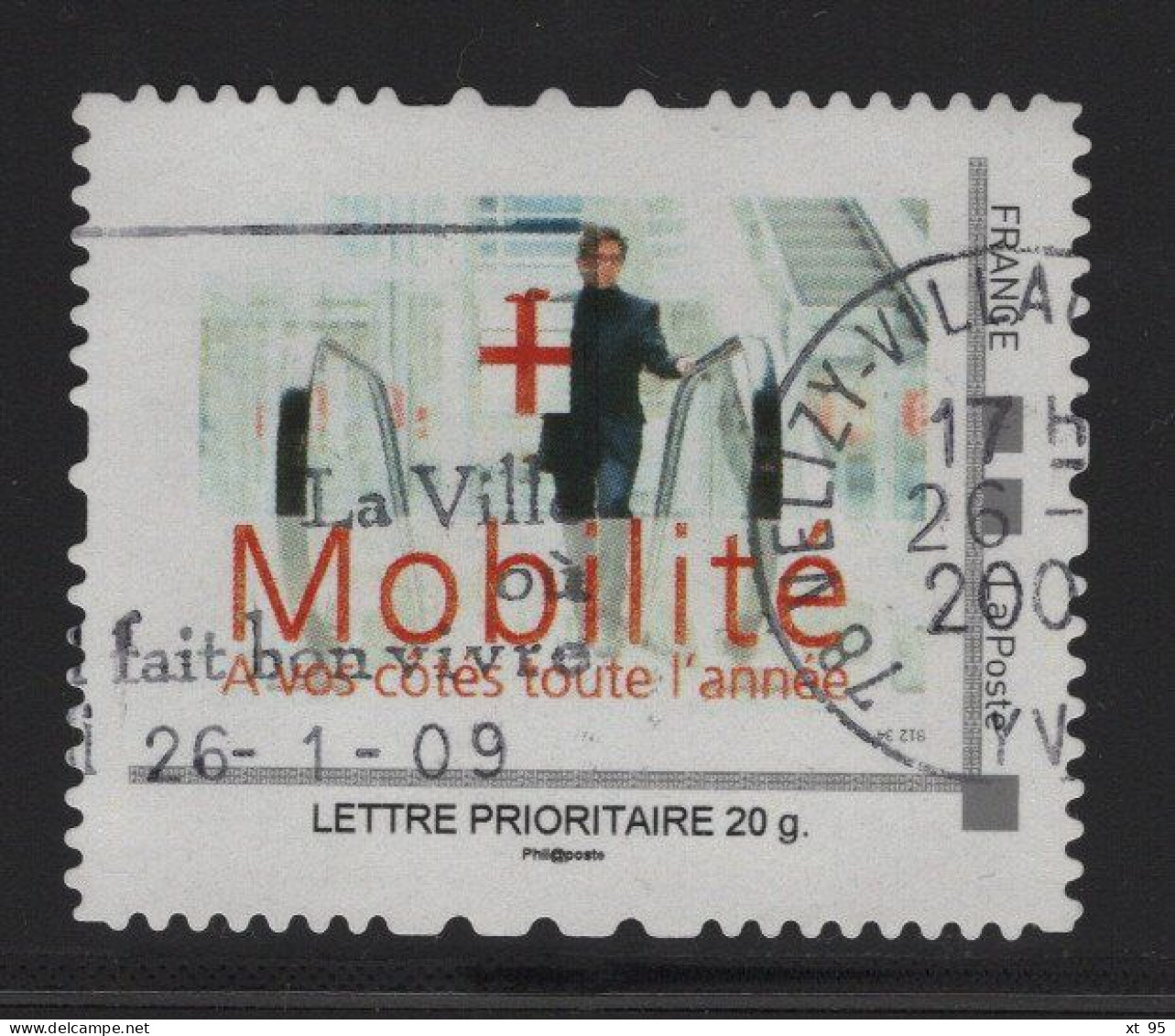 Timbre Personnalise Oblitere - Lettre Prioritaire 20g - Mobilite - Used Stamps