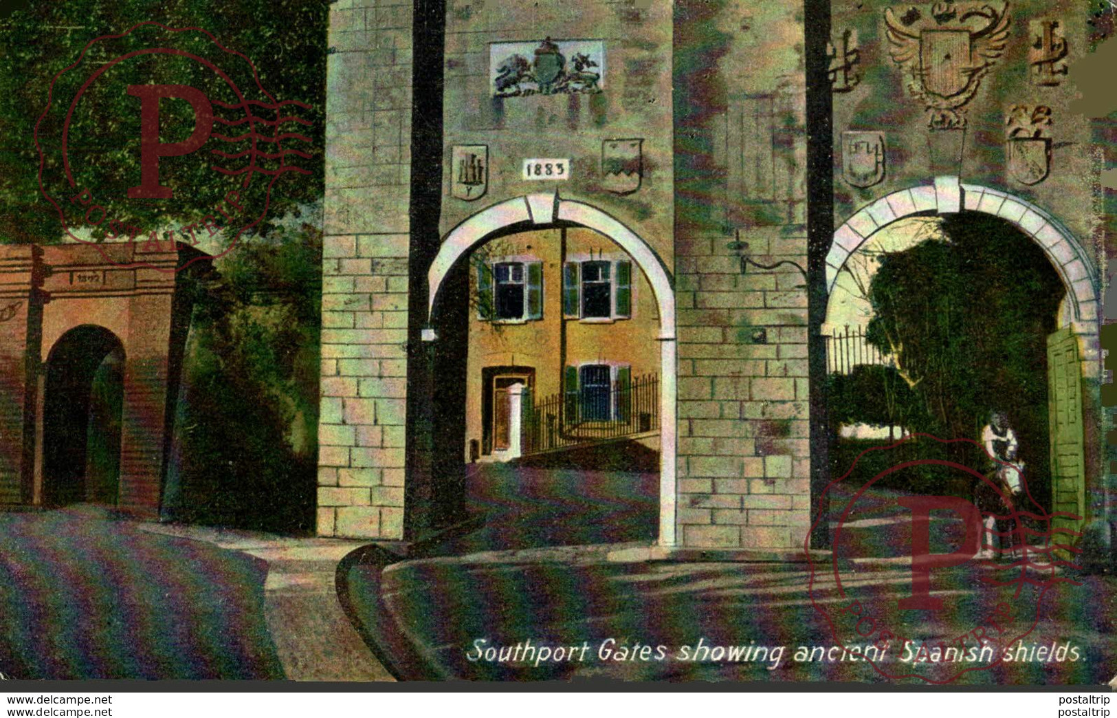 Southport Gates Showing Ancient Spanish Shields. // GIBRALTAR - Gibraltar