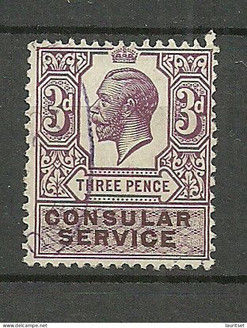 Great Britain Old Consular Service Revenue Tax Stamp 3 D. King Edward O - Revenue Stamps