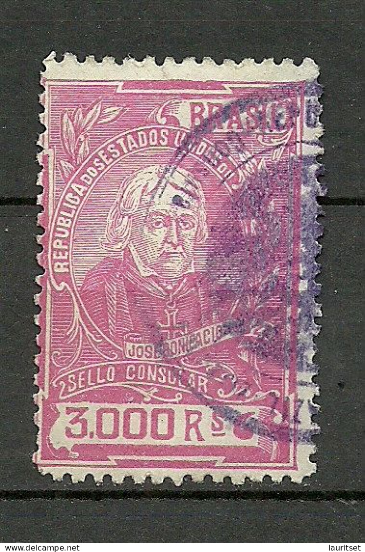 BRAZIL 1922 Consular Tax Stamp Sello Consular 3000 R. O - Servizio