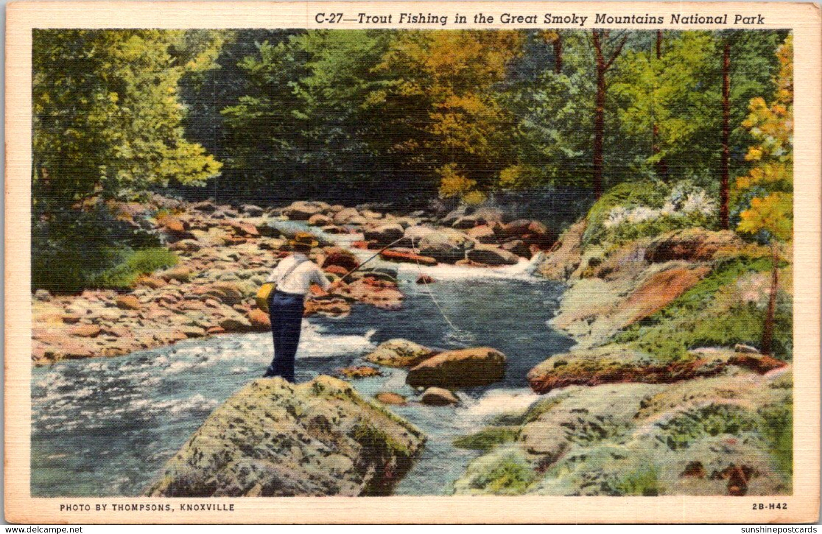 Tennessee Trout Fishing In The Great Smoky Mountains National Park Curteich - Smokey Mountains