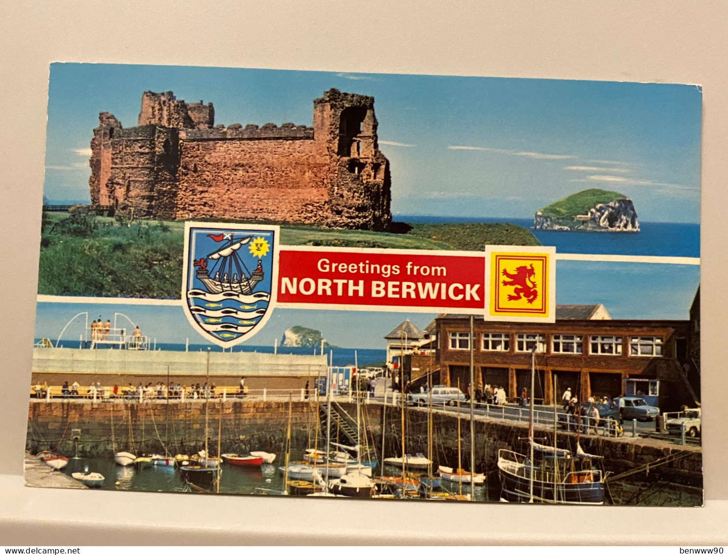 Tantalum Castle And Bass Rock, Harbour, Bass Rock, North Berwick, East Lothian, Scotland Postcard, Dennis & Sons - East Lothian