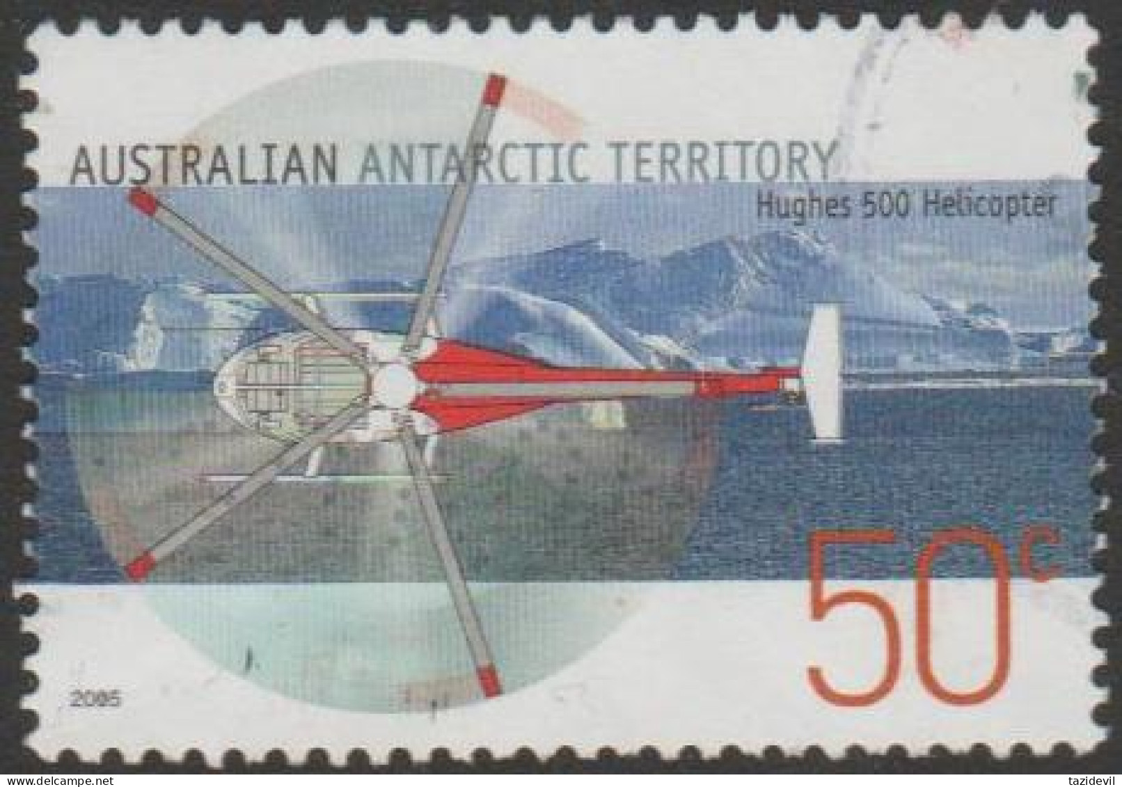 AUSTRALIALIAN ANTARCTIC TERRITORY-USED 2005 50c Aviation In AAT - Helicopter - Gebraucht