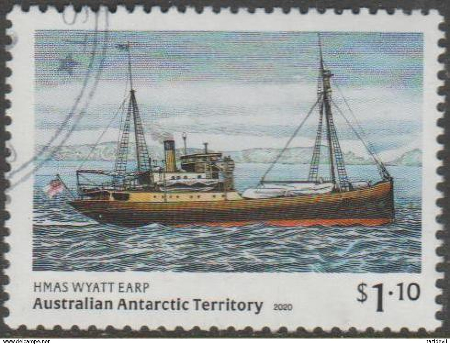 AUSTRALIALIAN ANTARCTIC TERRITORY-USED 2020  $1.10 Wyatt Earp Expedition 1948 - HMAS Wyatt Earp - Oblitérés