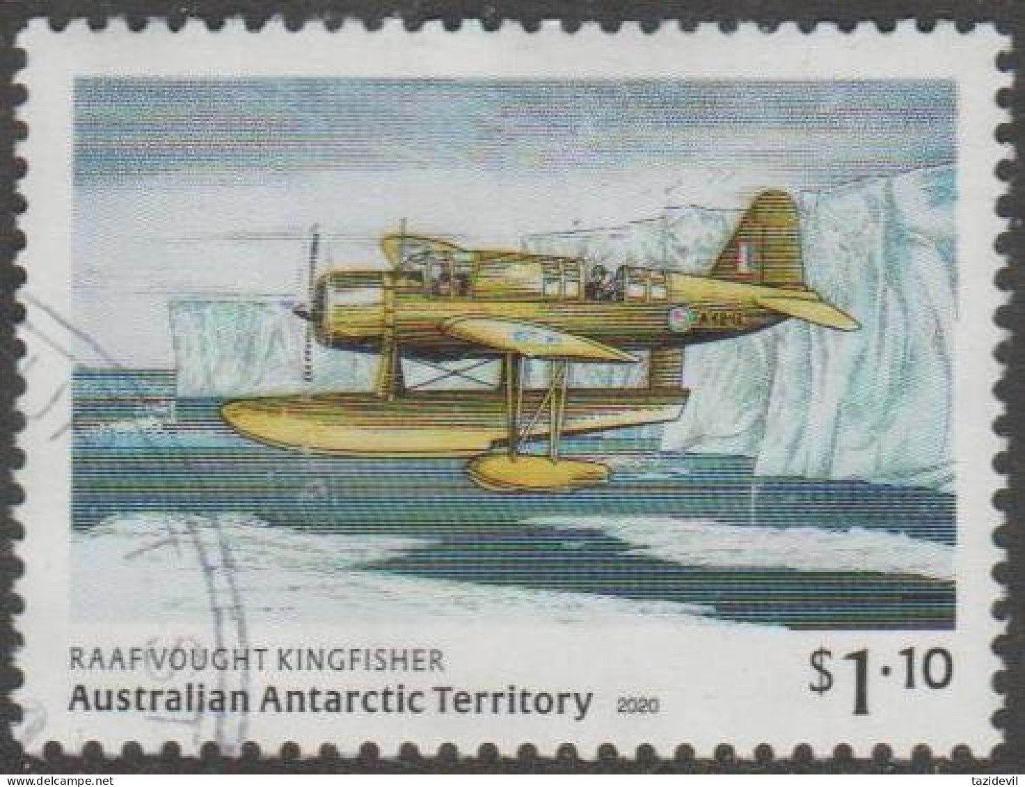 AUSTRALIALIAN ANTARCTIC TERRITORY-USED 2020 $1.10 Wyatt Earp Expedition 1948 - HMAS Wyatt Earp & Vought King Fisher - Gebraucht