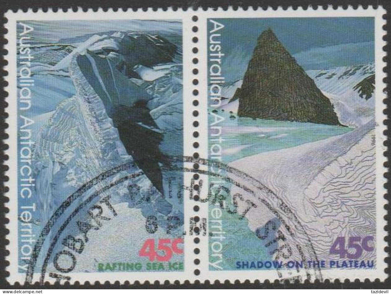 AUSTRALIALIAN ANTARCTIC TERRITORY-USED 1996 90c Se-tenant Pair - Landscapes - Used Stamps