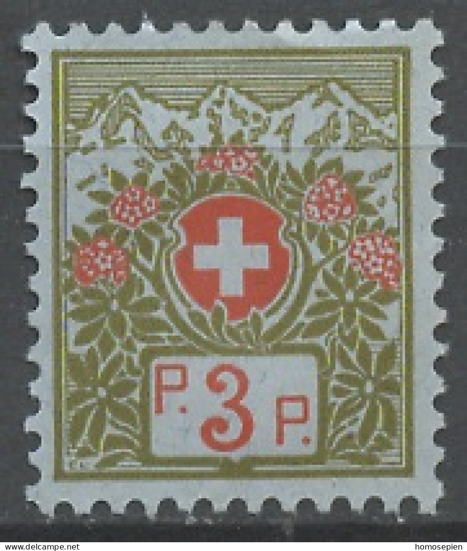 Suisse - Switzerland - Schweiz Franchise 1911-21 Y&T N°FR3 - Michel N°PF3 Nsg - 3c Croix Blanche - Franchise