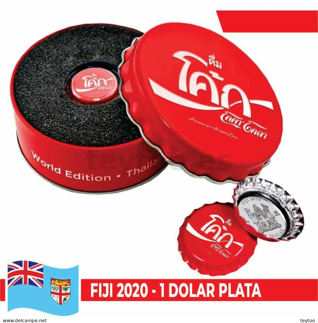 J0001# Fiji 2020. 1 $ Plata. Coca Cola. Tailandia (BU) - Fidschi