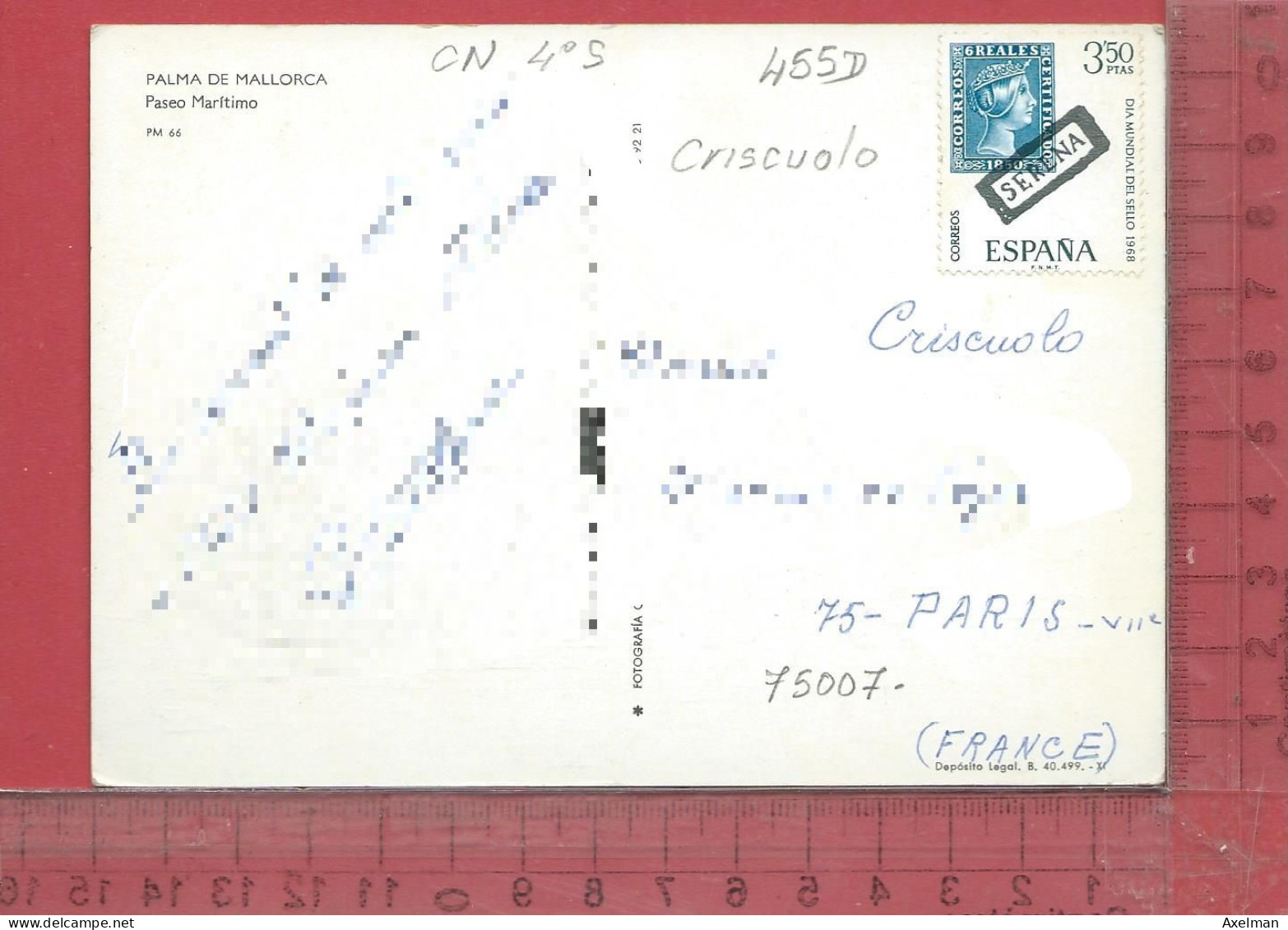 CARTE NOMINATIVE : CRISCUOLO  à  75007  Paris - Genealogy