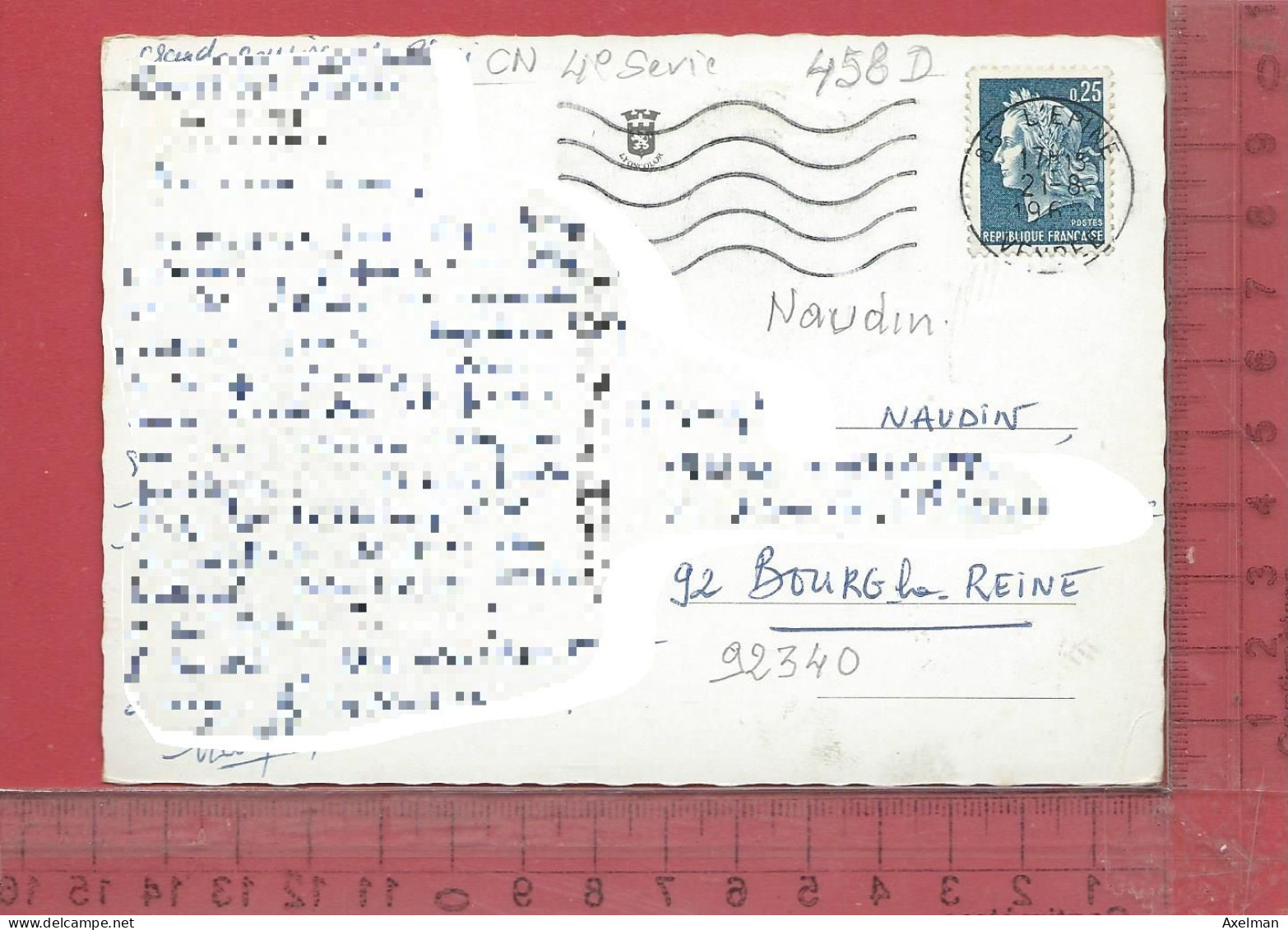 CARTE NOMINATIVE : NAUDIN  ( Antiquités )  à  92340 Bourg-la-Reine - Genealogy
