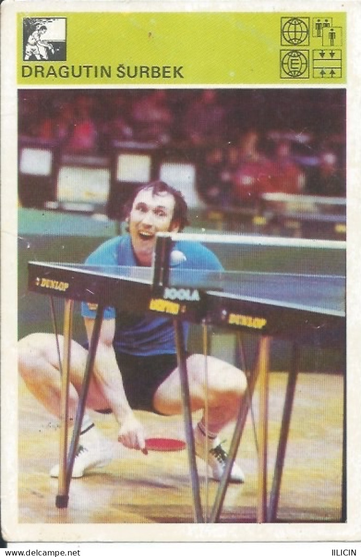 Trading Card KK000282 - Svijet Sporta Table Tennis Ping Pong Yugoslavia Croatia Dragutin Surbek 10x15cm - Tischtennis