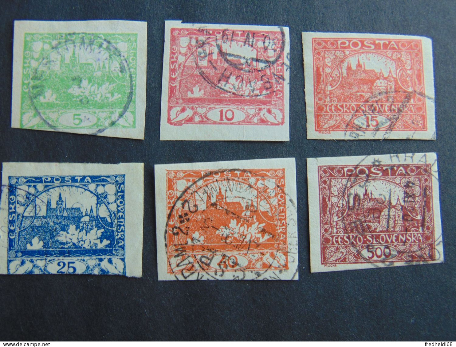 Très Beau Petit Lot De 6 Timbres Non Dentelés De La Même Série Oblitérés - Collezioni & Lotti