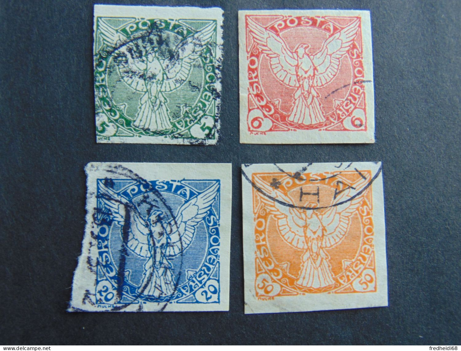 Très Beau Petit Lot De 4 Timbres Non Dentelés De La Même Série Oblitérés - Verzamelingen & Reeksen