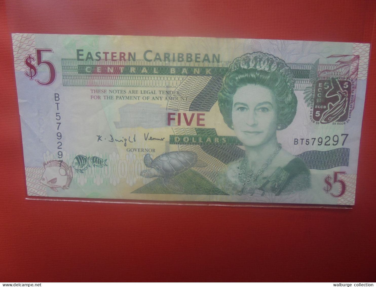 EAST-CARAIBES 5$ ND (1993) Circuler (B.29) - East Carribeans