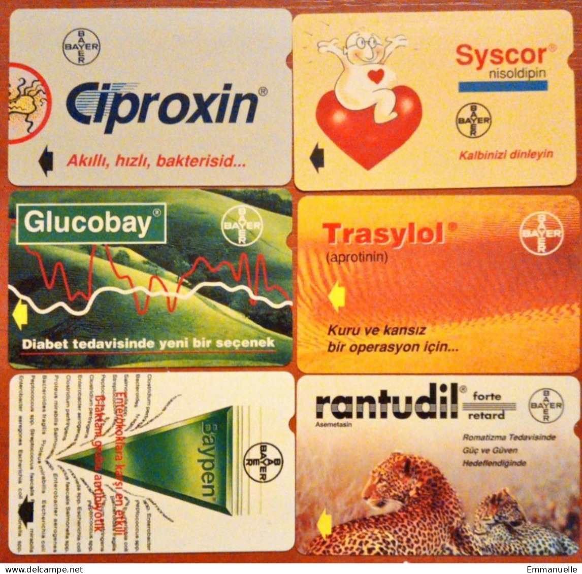 Turkey Turk Telecom 30 Units Pharmaceutical Advertisement Different 6 Pcs Used - Türkei