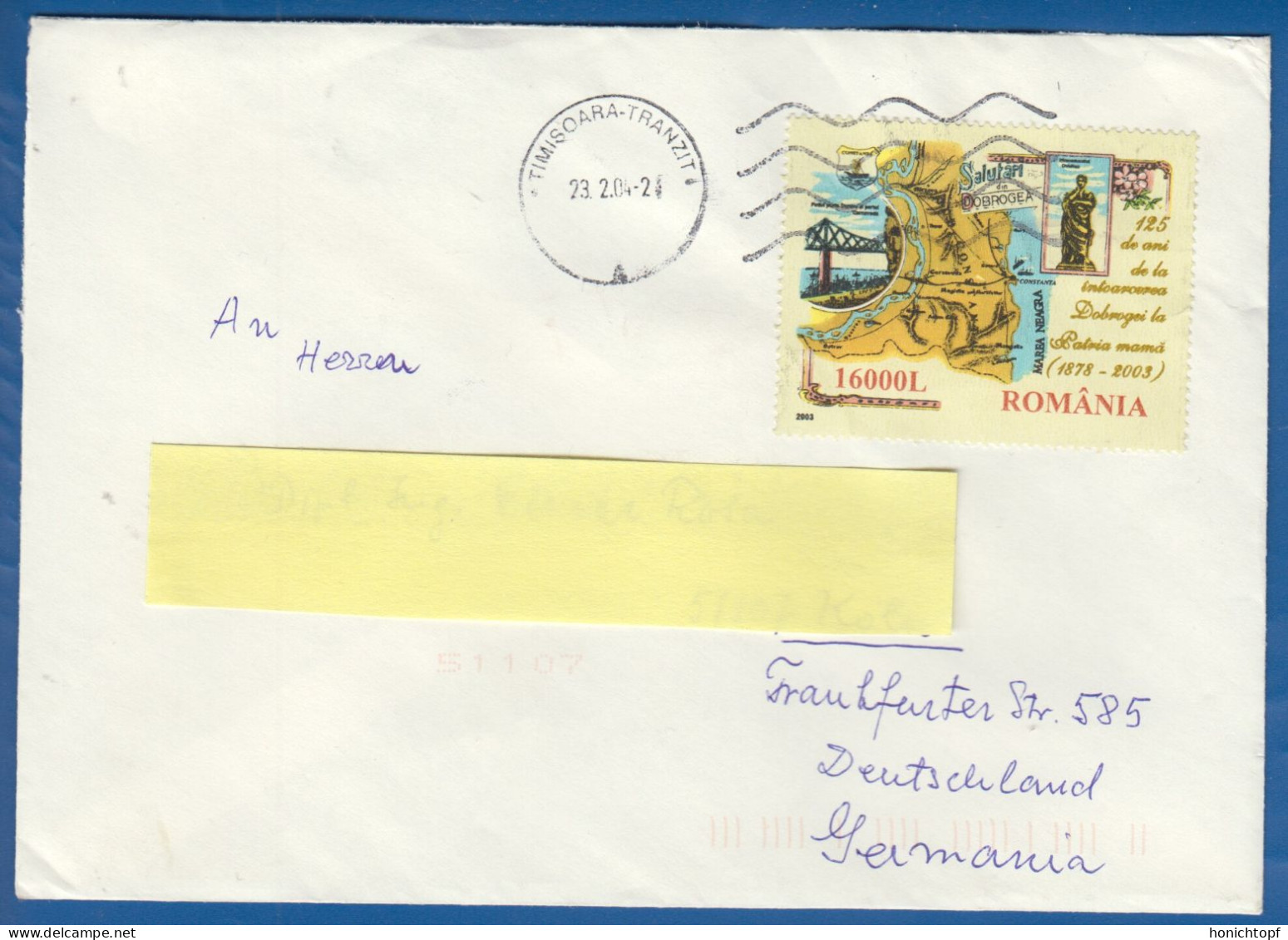 Rumänien; Brief Infla 2004; Timisoara; Romania - Storia Postale