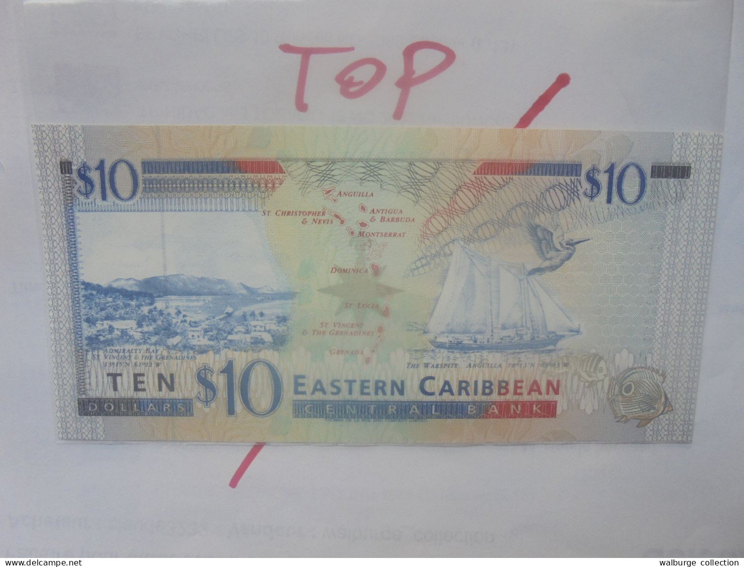 EAST-CARAIBES 10$ ND (1993)(Saint-Vincent) Neuf/UNC (B.29) - Ostkaribik