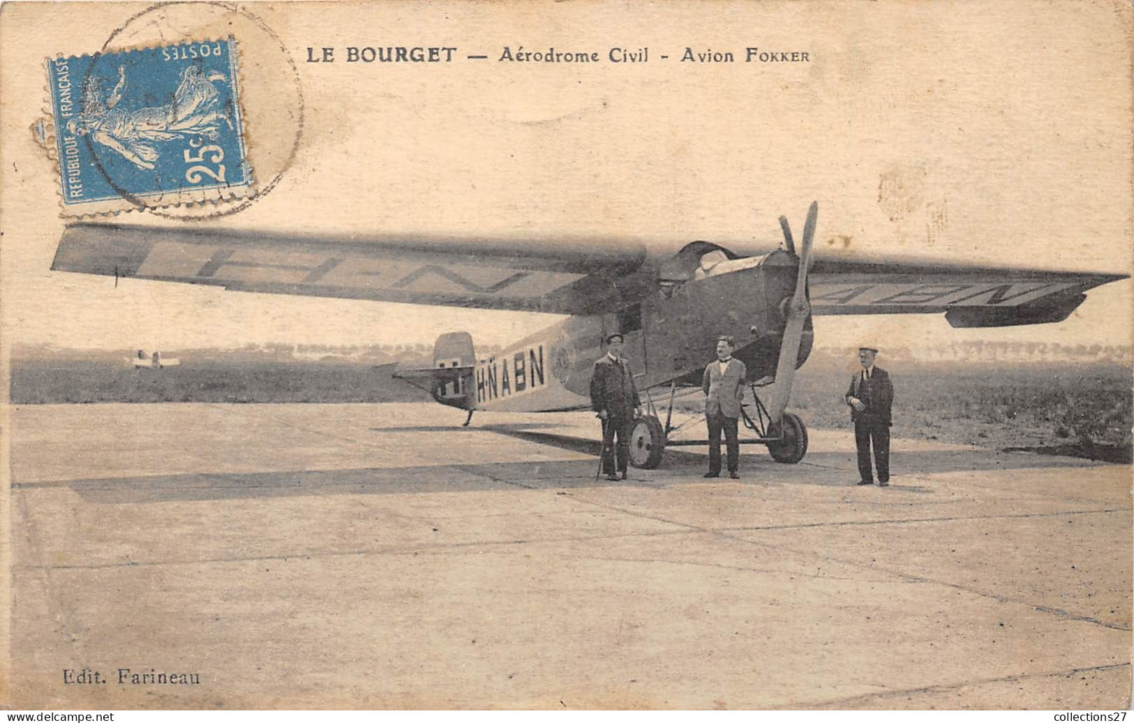 93-LE BOURGET- AERODROME CIVIL- AVION FOXKER - Le Bourget