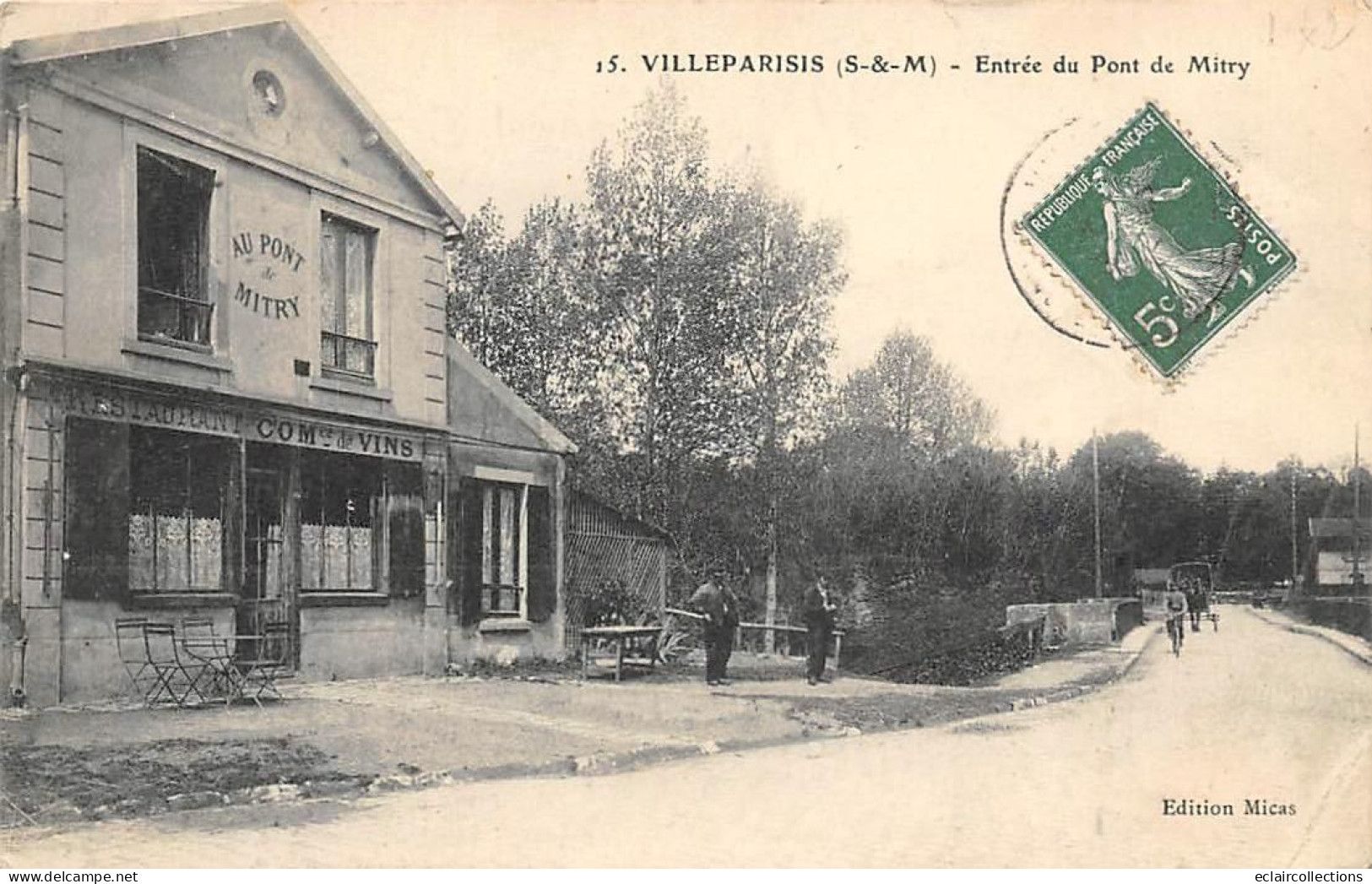 Villeparisis          77       Entrée Du Pont De Mitry  Restaurant  - Petit Pli -  (voir Scan) - Villeparisis