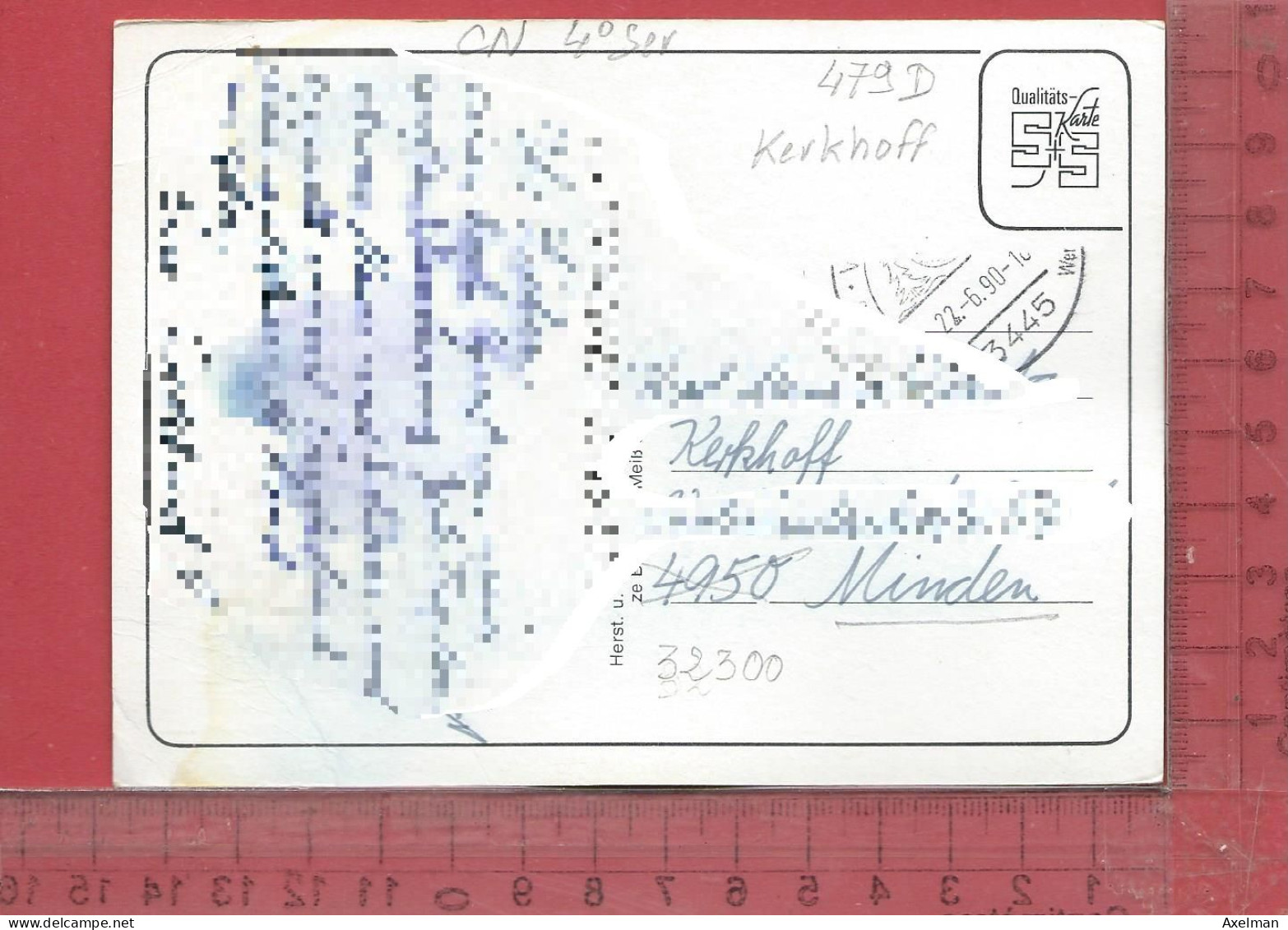 CARTE NOMINATIVE : KERKHOFF  à  32300  Minden  Allemagne - Genealogy