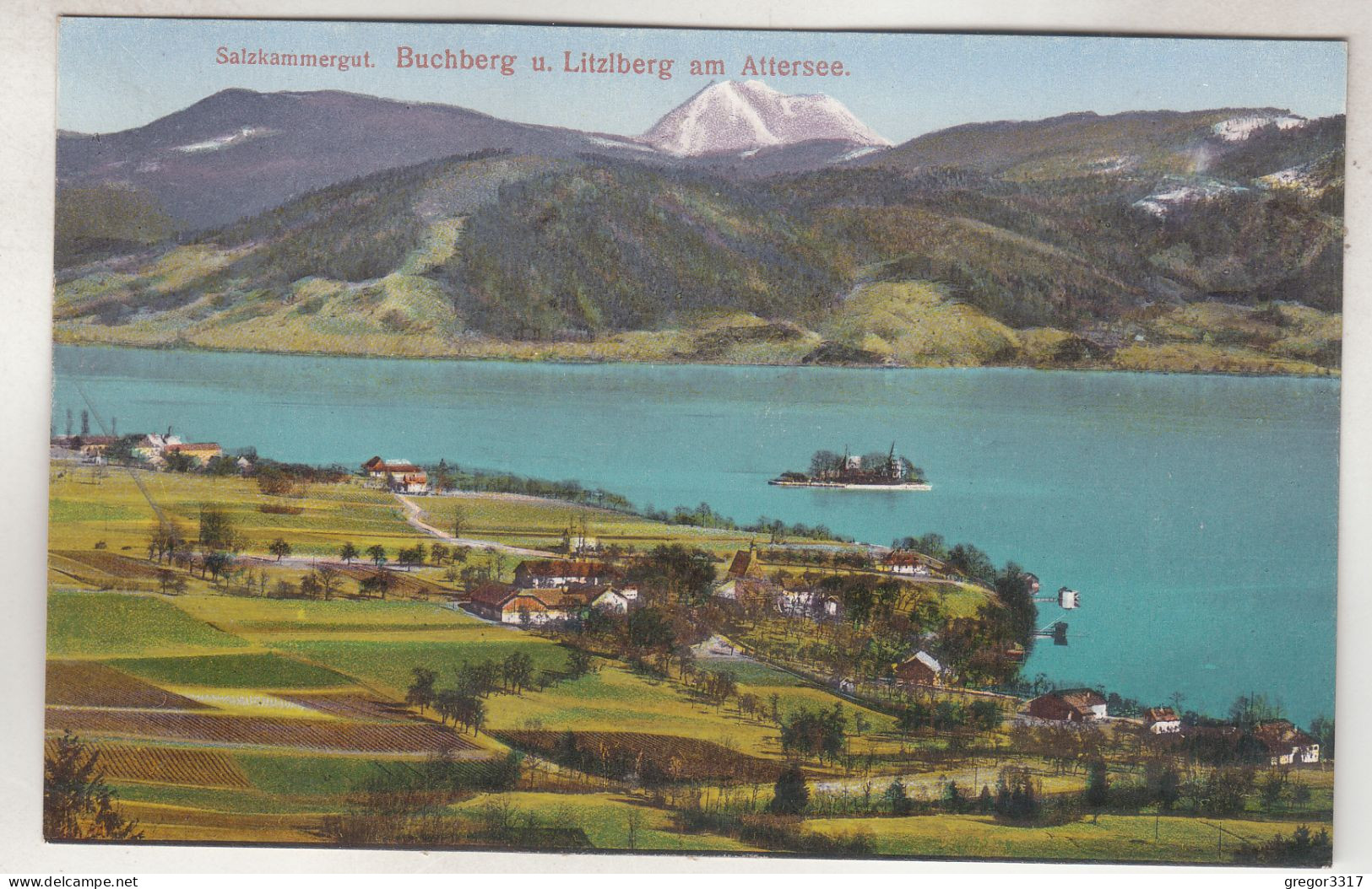 C6469) BUCHBERG U. LITZLBERG Am ATTERSEE - Salzkammergut - Tolle Alte AK 1915 - Attersee-Orte