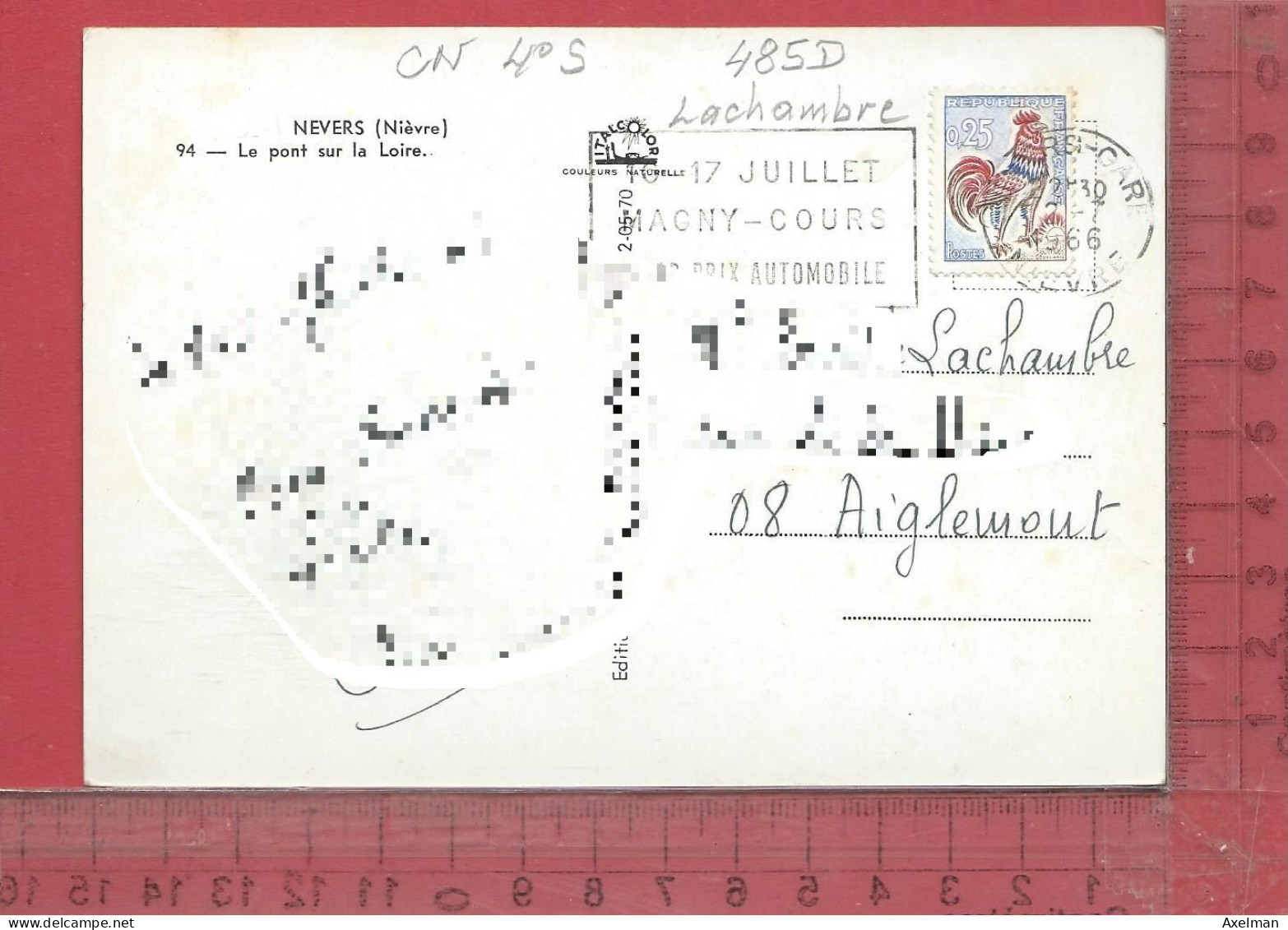 CARTE NOMINATIVE : LACHAMBRE  à  08090  Aiglemont - Genealogy