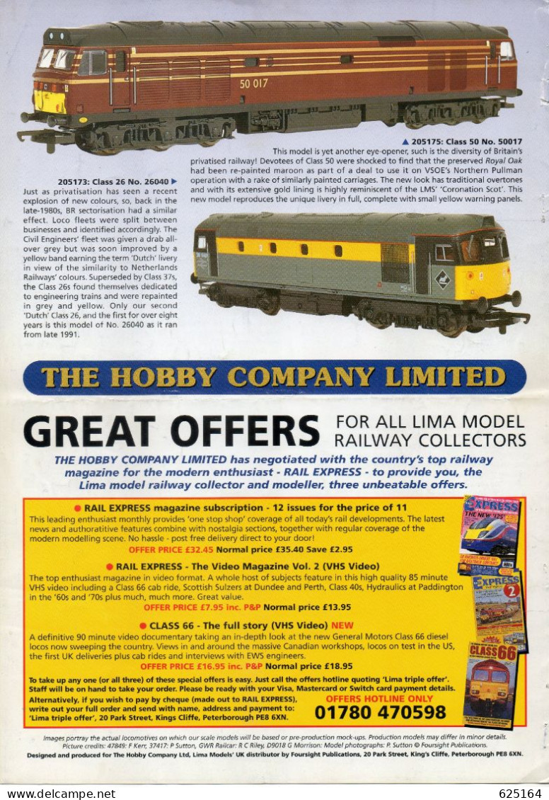 Catalogue Lima 2000 OO Gauge Collection Summer Release From Hobby Company Ltd - Anglais