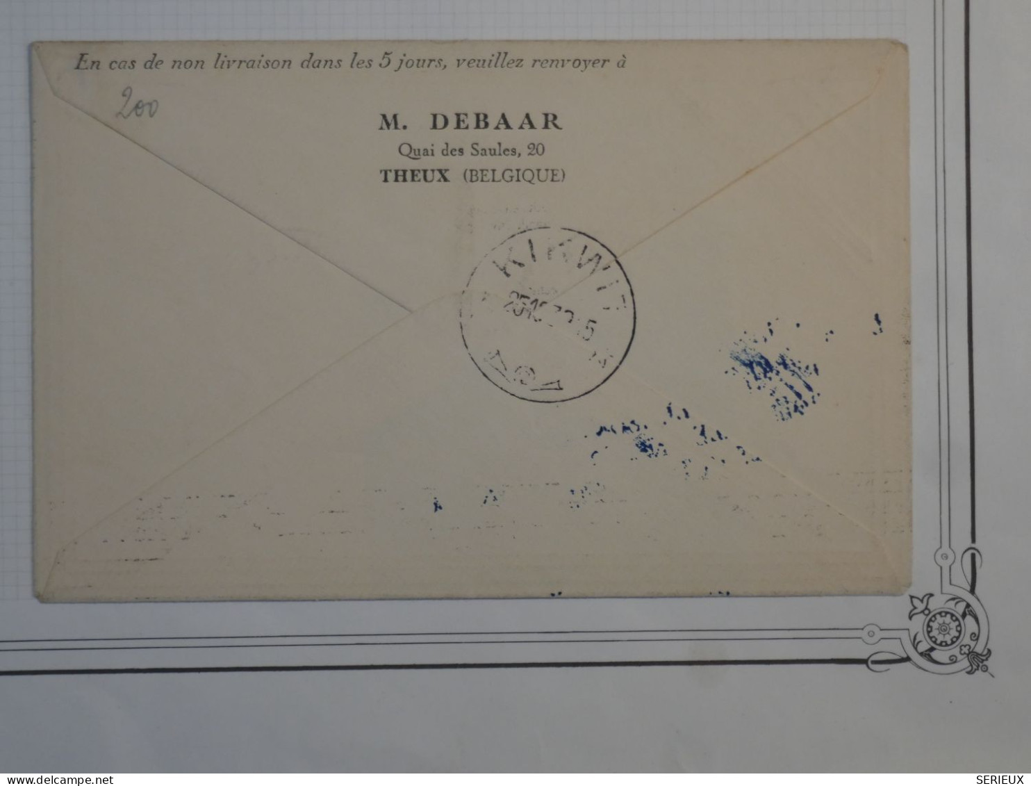 C CONGO BELGE   BELLE LETTRE RRR IER VOL 1939 KIKWICK +AERIEN++AFFRANCH. INTERESSANT - Storia Postale