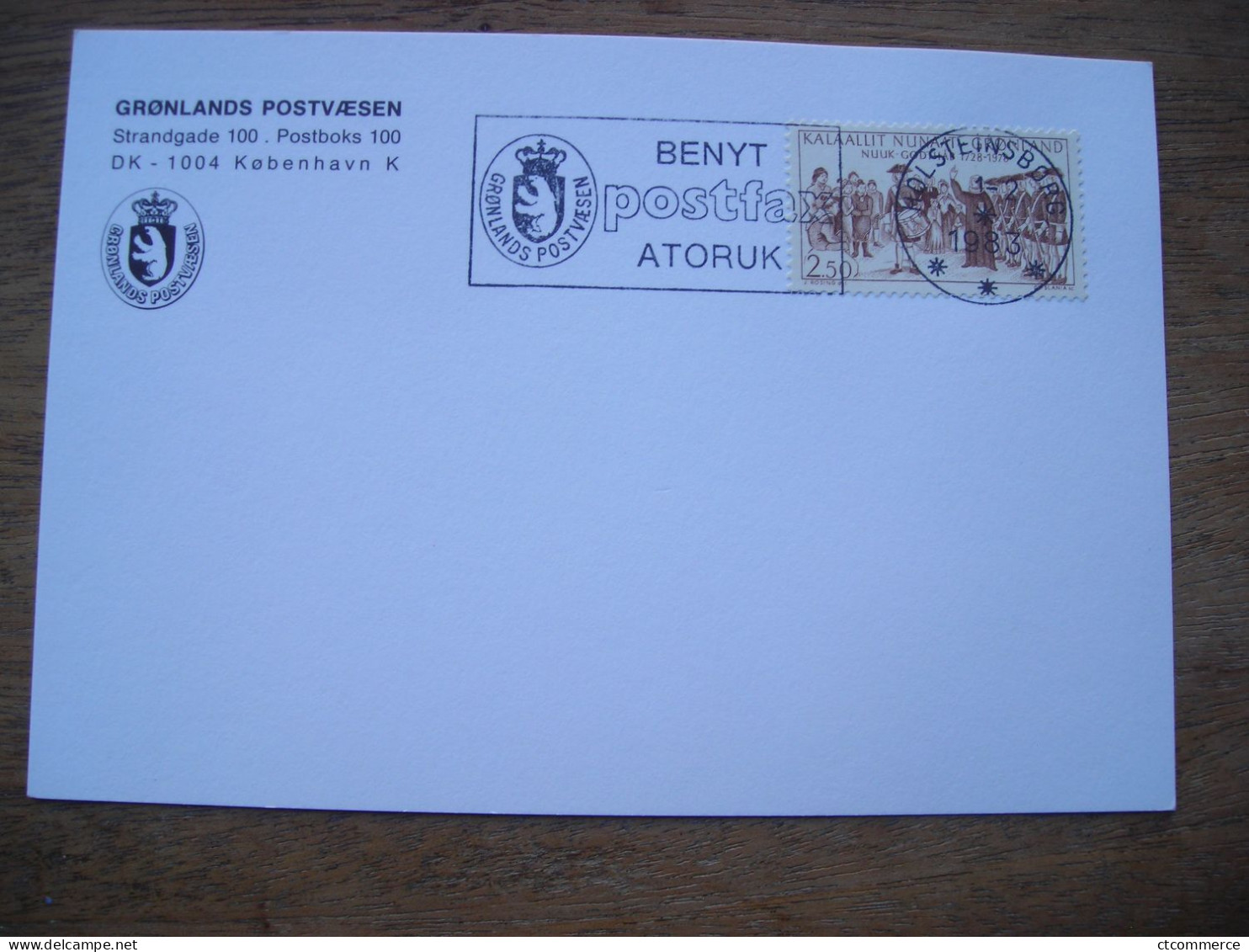 1983 Groenland-poste Flamme, Benyt Atoruk Postfax, Holsteinsborg - Storia Postale