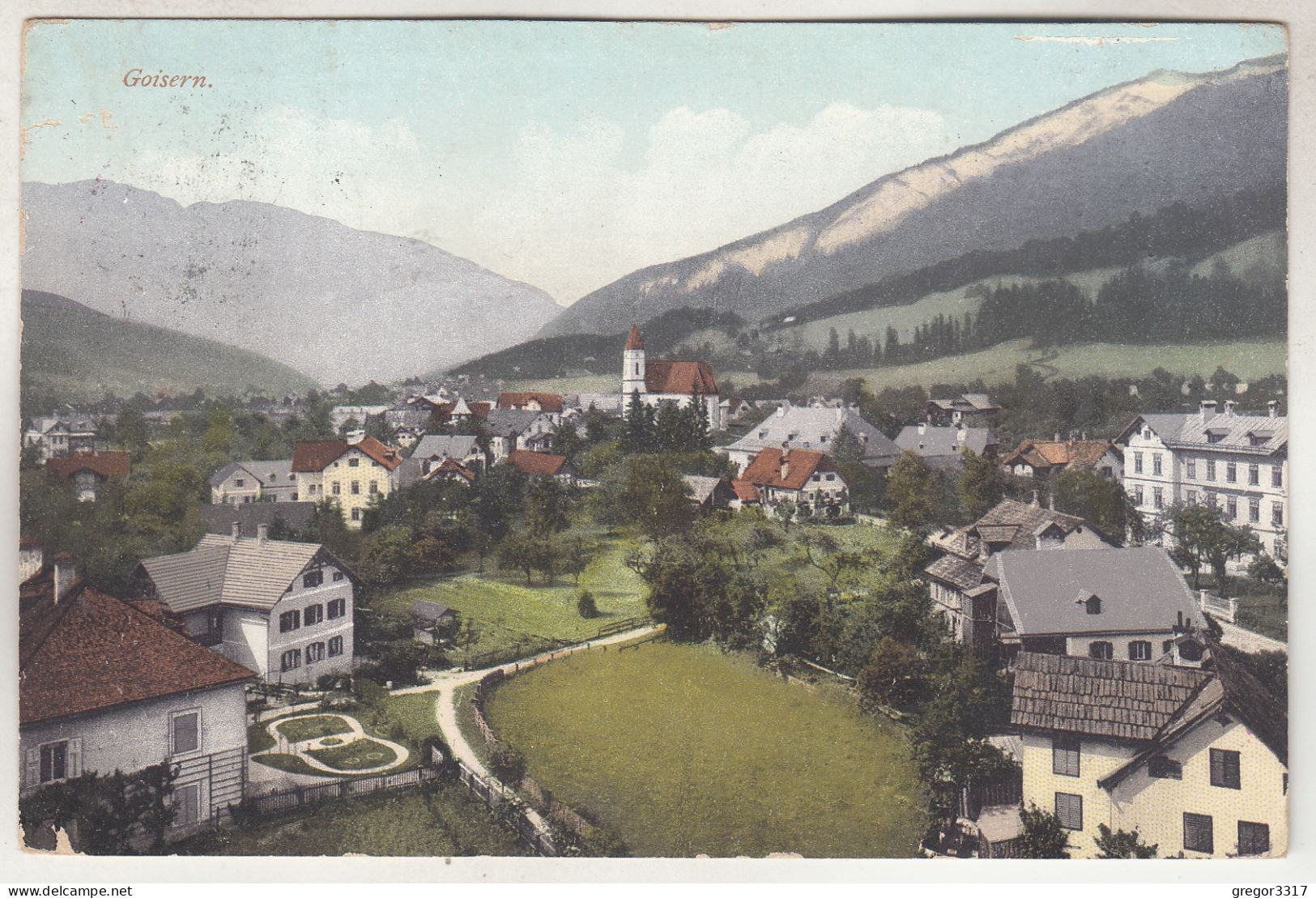 C6480) GOISERN - Häuser Details Weg Straße Blick Richtung Kirche 1910 - Bad Goisern