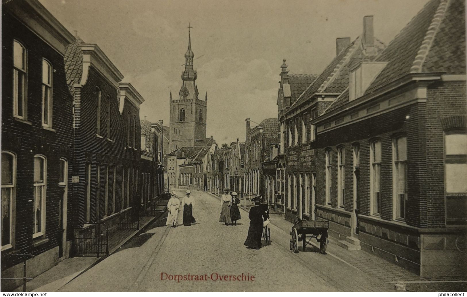 Overschie (Rotterdam) Dorpstraat (Veel Volk) 19?? - Rotterdam