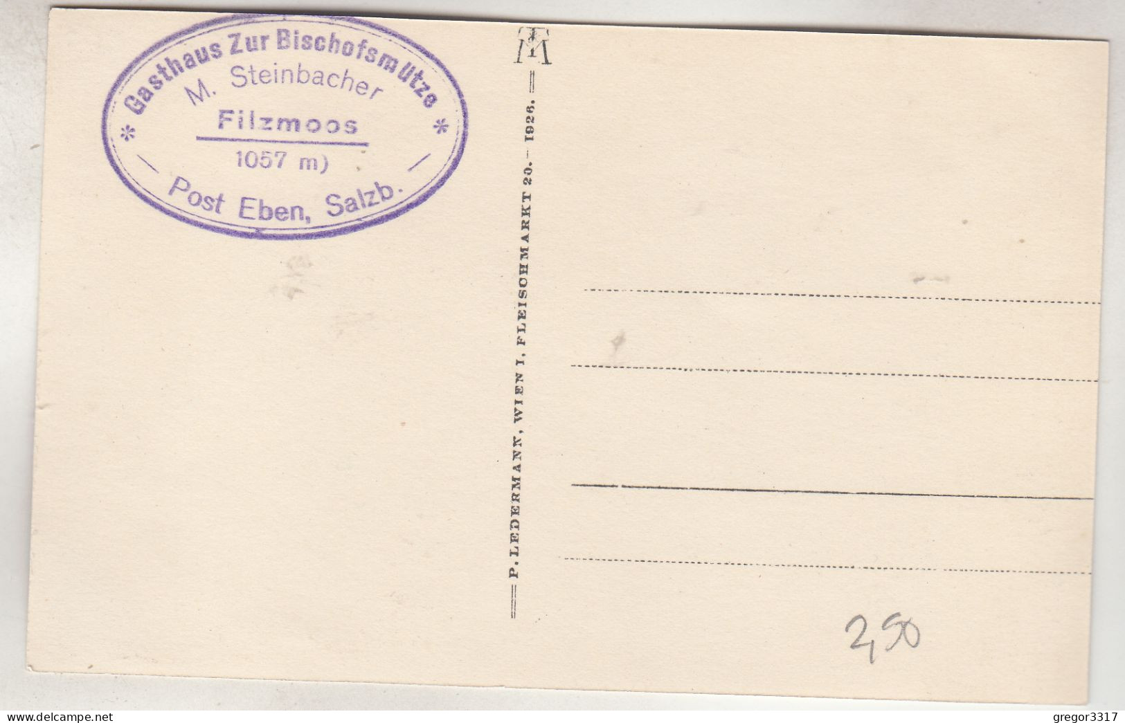 C6503) FILZMOOS - Salzburg - Bischofsmütze - Kirche Häuser ALT Stempel GASTHAUS Z. BISCHOFMÜTZE M. Steinbacher 1926 - Filzmoos