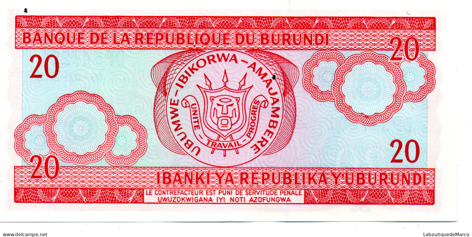 Burundi - Pk N° 50 - 20 Francs - Burundi