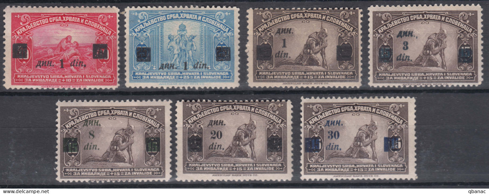 Yugoslavia Kingdom 1922 Mi#162-168 Mint Hinged - Unused Stamps