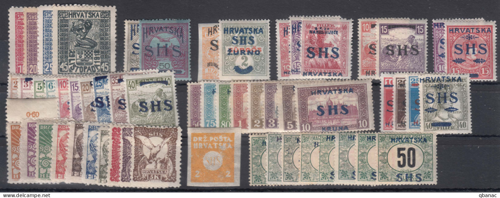 Yugoslavia, Kingdom SHS, Issues For Croatia 1918/1919 Mi#51-98 Including Porto, Mint Hinged Complete - Unused Stamps