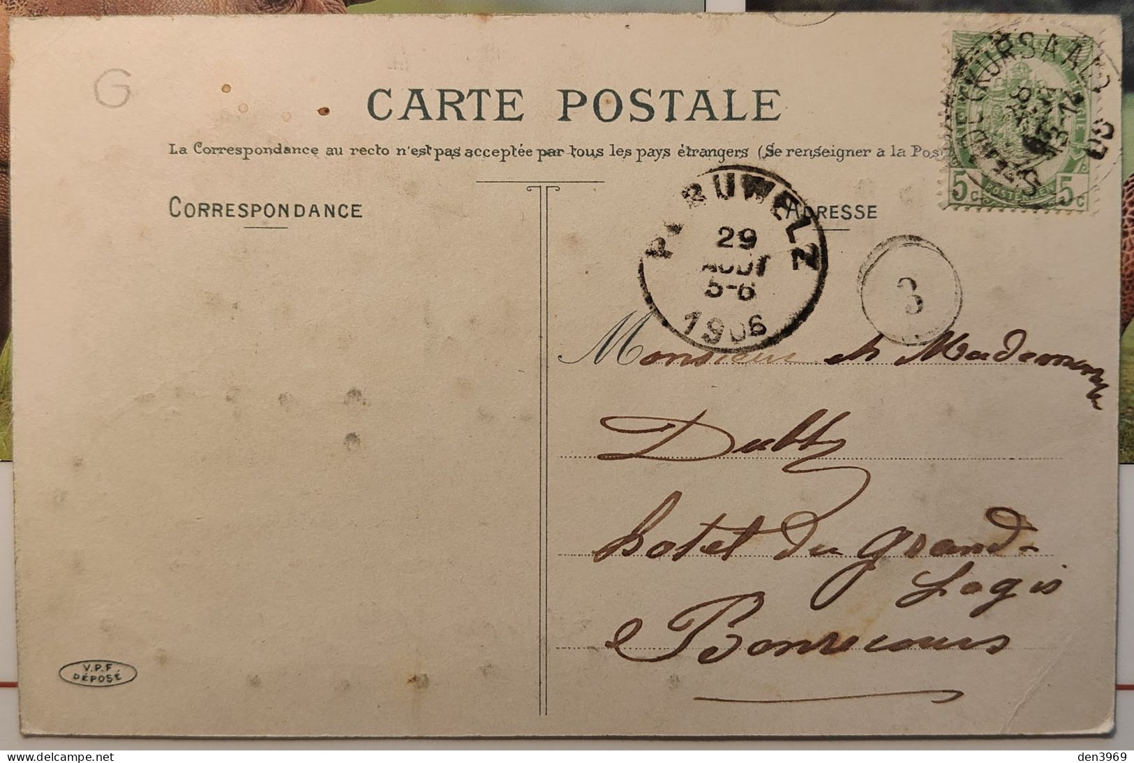 Belgique - Bonjour De MOUSCRON (Moeskroen) - Carte Fantaisie Avec Paillettes - Voyagé 1907 (voir Les 2 Scans) - Mouscron - Moeskroen
