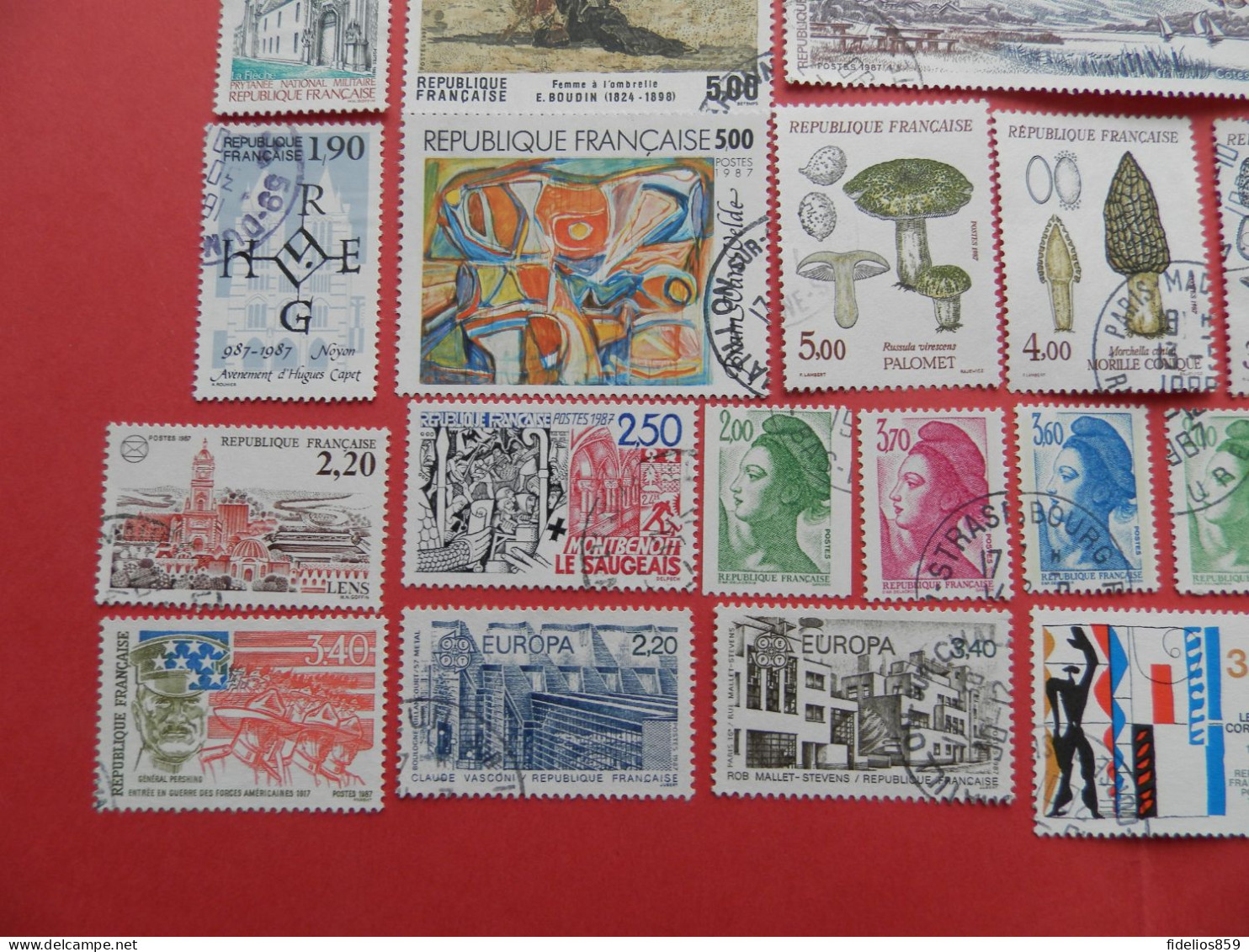 FRANCE OBLITERES LUXE : ANNEE COMPLETE 1987 SOIT 48 TIMBRES POSTE DIFFERENTS + PA 60 - 1980-1989