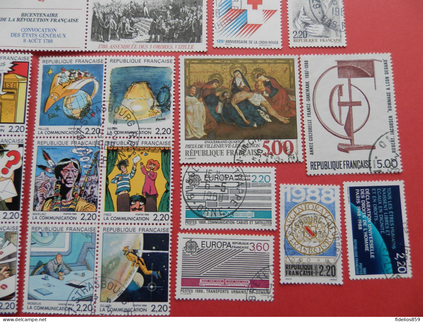 FRANCE OBLITERES LUXE : ANNEE COMPLETE 1988 SOIT 57 TIMBRES POSTE DIFFERENTS - 1980-1989