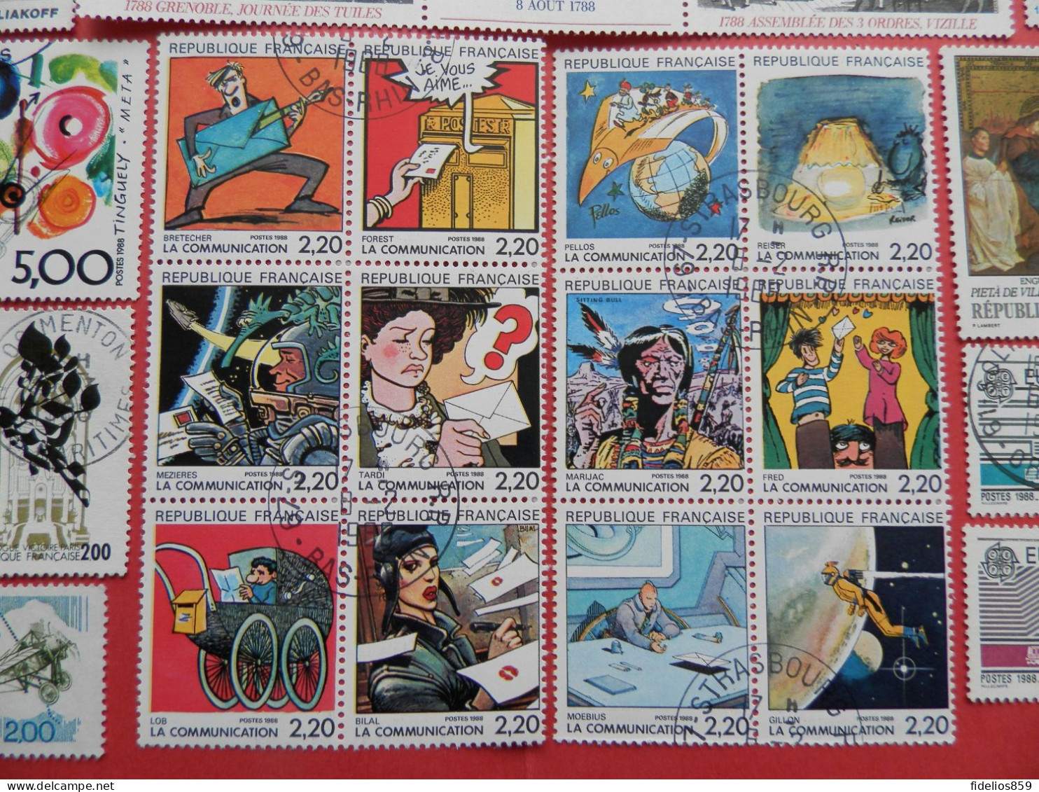 FRANCE OBLITERES LUXE : ANNEE COMPLETE 1988 SOIT 57 TIMBRES POSTE DIFFERENTS - 1980-1989